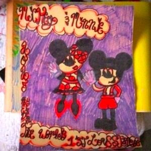 Minnie and Mickey painting